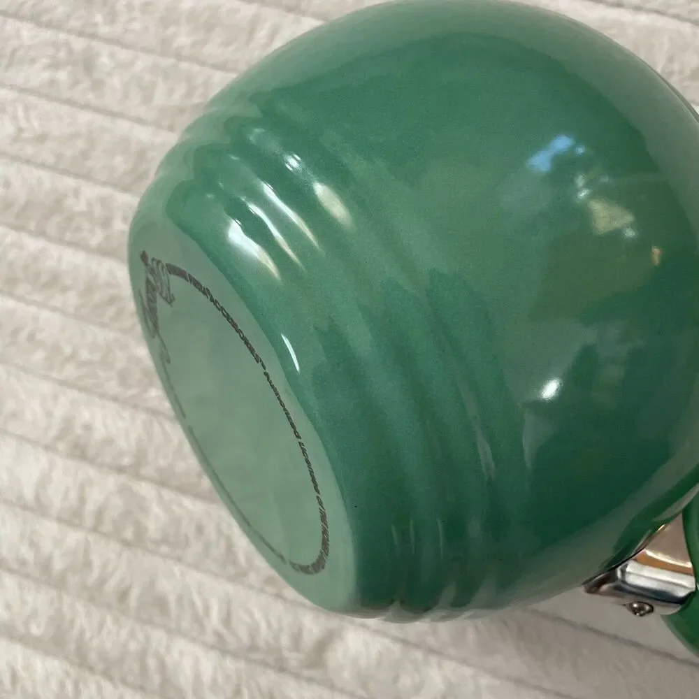 Vintage Fiesta Enamelware Tea Kettle Sea Mist Green Copco Homer Laughlin Enamel